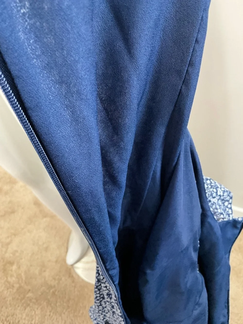 J.CREW Provence Smocked Waist Midi Dress Navy Floral Ruffle Sleeve Size 0